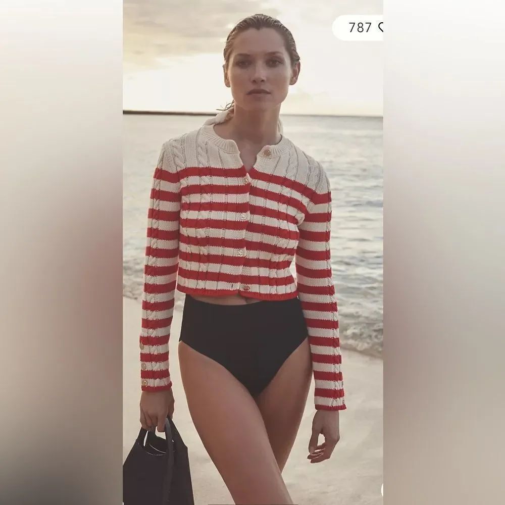 Anthropologie Maeve Cable-Knit Cardigan Sweater